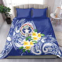 Northern Mariana Islands Bedding Set Polynesian Pattern With Frangipani