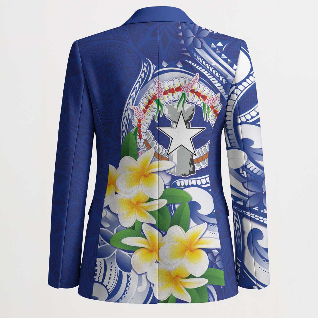 Northern Mariana Islands Blazer Polynesian Pattern With Frangipani
