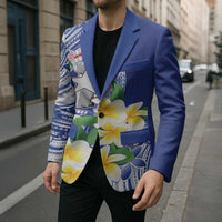 Northern Mariana Islands Blazer Polynesian Pattern With Frangipani
