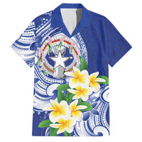 Northern Mariana Islands Family Matching Short Sleeve Bodycon Dress and Hawaiian Shirt Polynesian Pattern With Frangipani