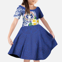 Northern Mariana Islands Family Matching Summer Maxi Dress and Hawaiian Shirt Polynesian Pattern With Frangipani