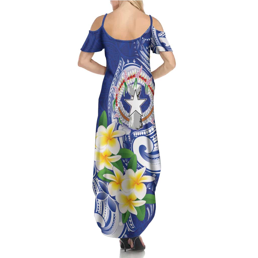 Northern Mariana Islands Family Matching Summer Maxi Dress and Hawaiian Shirt Polynesian Pattern With Frangipani