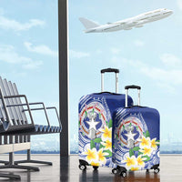 Northern Mariana Islands Luggage Cover Polynesian Pattern With Frangipani