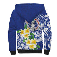 Northern Mariana Islands Sherpa Hoodie Polynesian Pattern With Frangipani