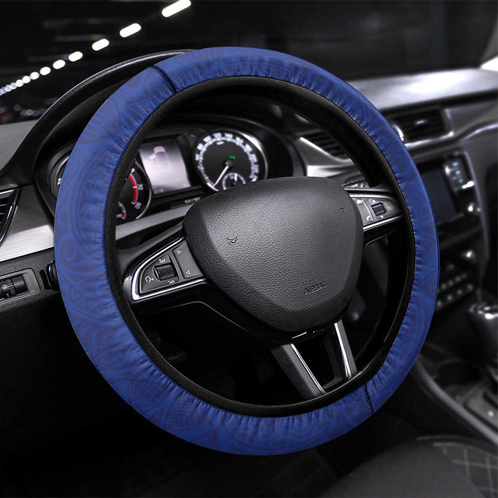 Northern Mariana Islands Steering Wheel Cover Polynesian Pattern With Frangipani