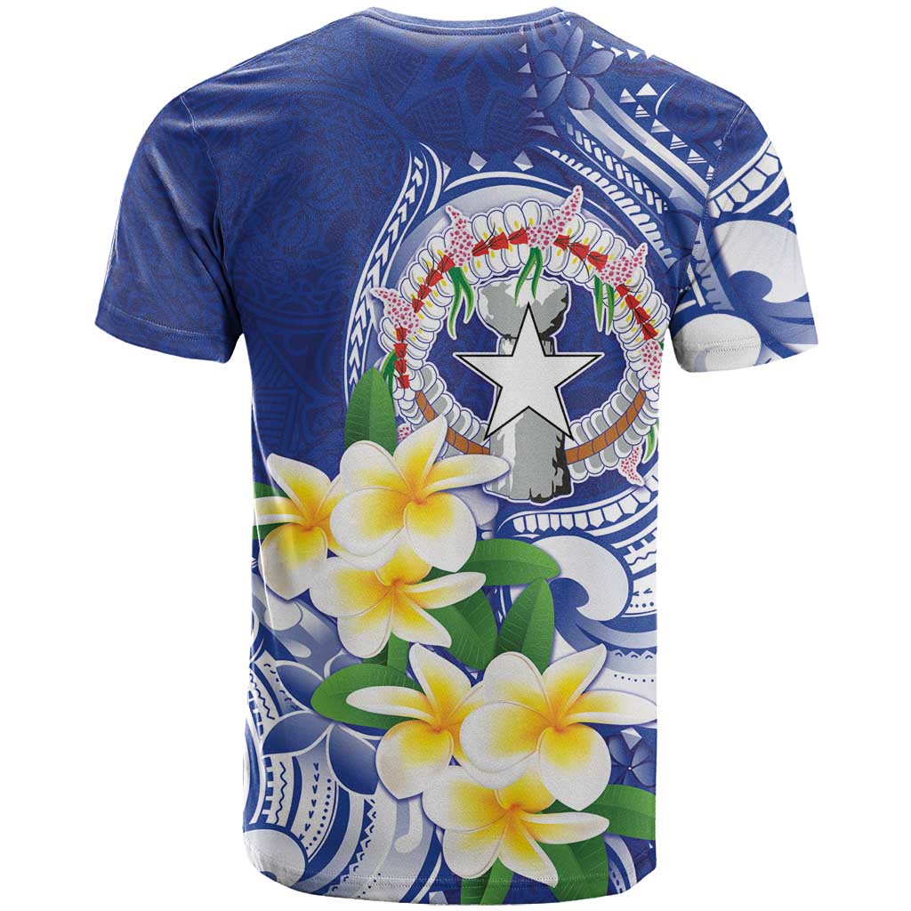 Northern Mariana Islands T Shirt Polynesian Pattern With Frangipani