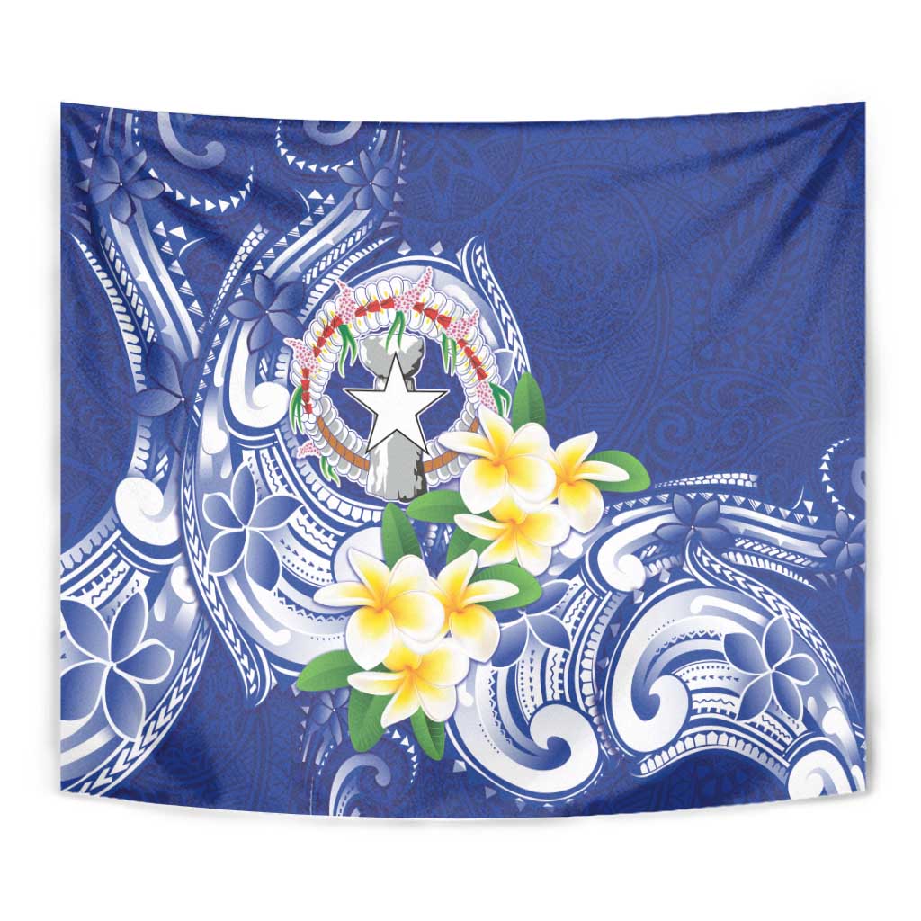 Northern Mariana Islands Tapestry Polynesian Pattern With Frangipani