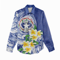 Northern Mariana Islands Women Casual Shirt Polynesian Pattern With Frangipani LT05 - Polynesian Pride