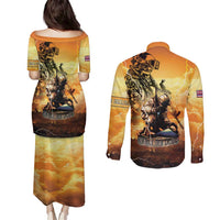 Hawaii Memorial Day Couples Matching Puletasi and Long Sleeve Button Shirt Remember Their Sacrifice