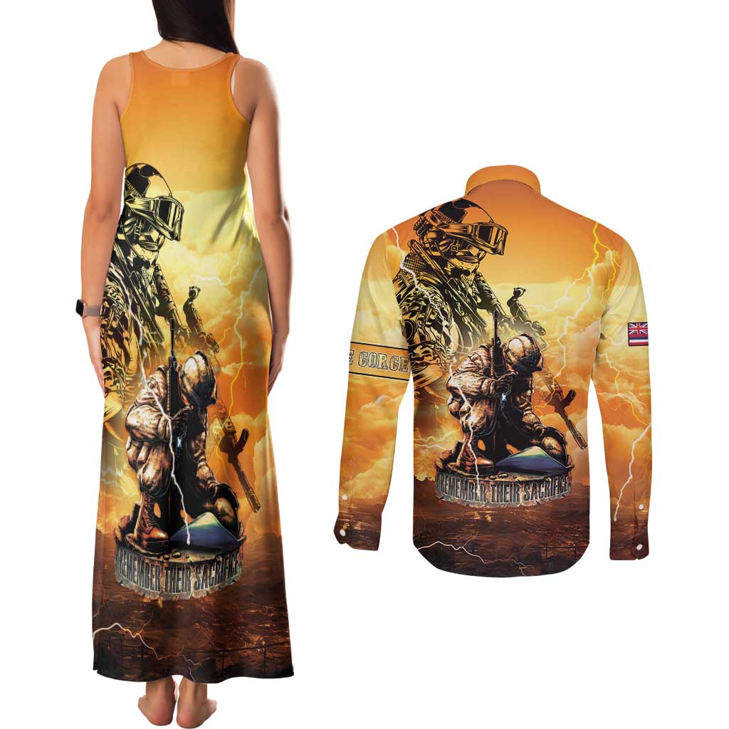 Hawaii Memorial Day Couples Matching Tank Maxi Dress and Long Sleeve Button Shirt Remember Their Sacrifice