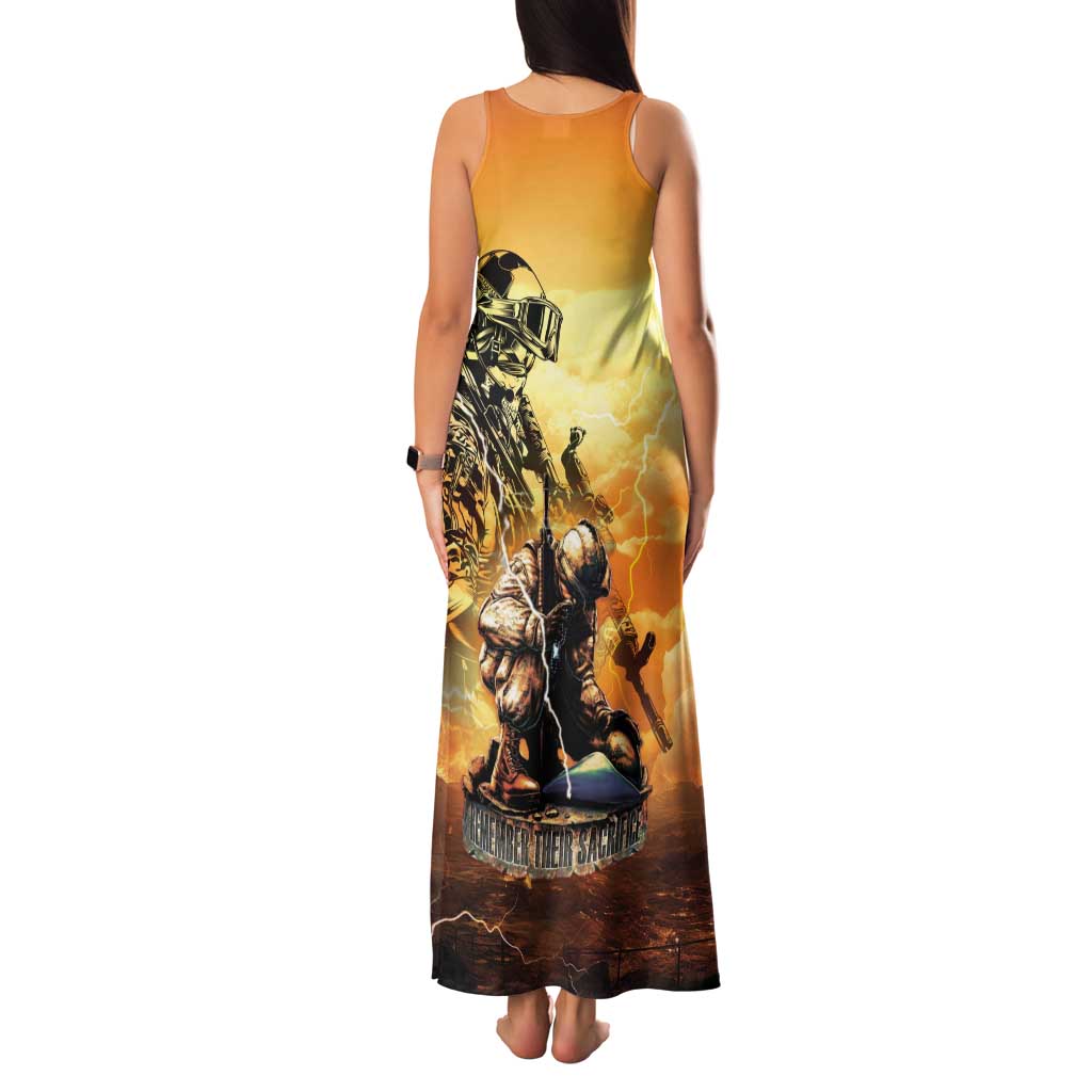 Hawaii Memorial Day Family Matching Tank Maxi Dress and Hawaiian Shirt Remember Their Sacrifice