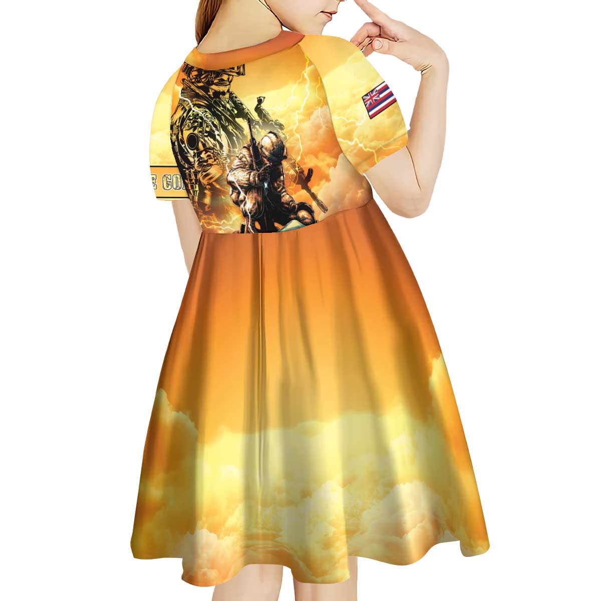 Hawaii Memorial Day Kid Short Sleeve Dress Remember Their Sacrifice