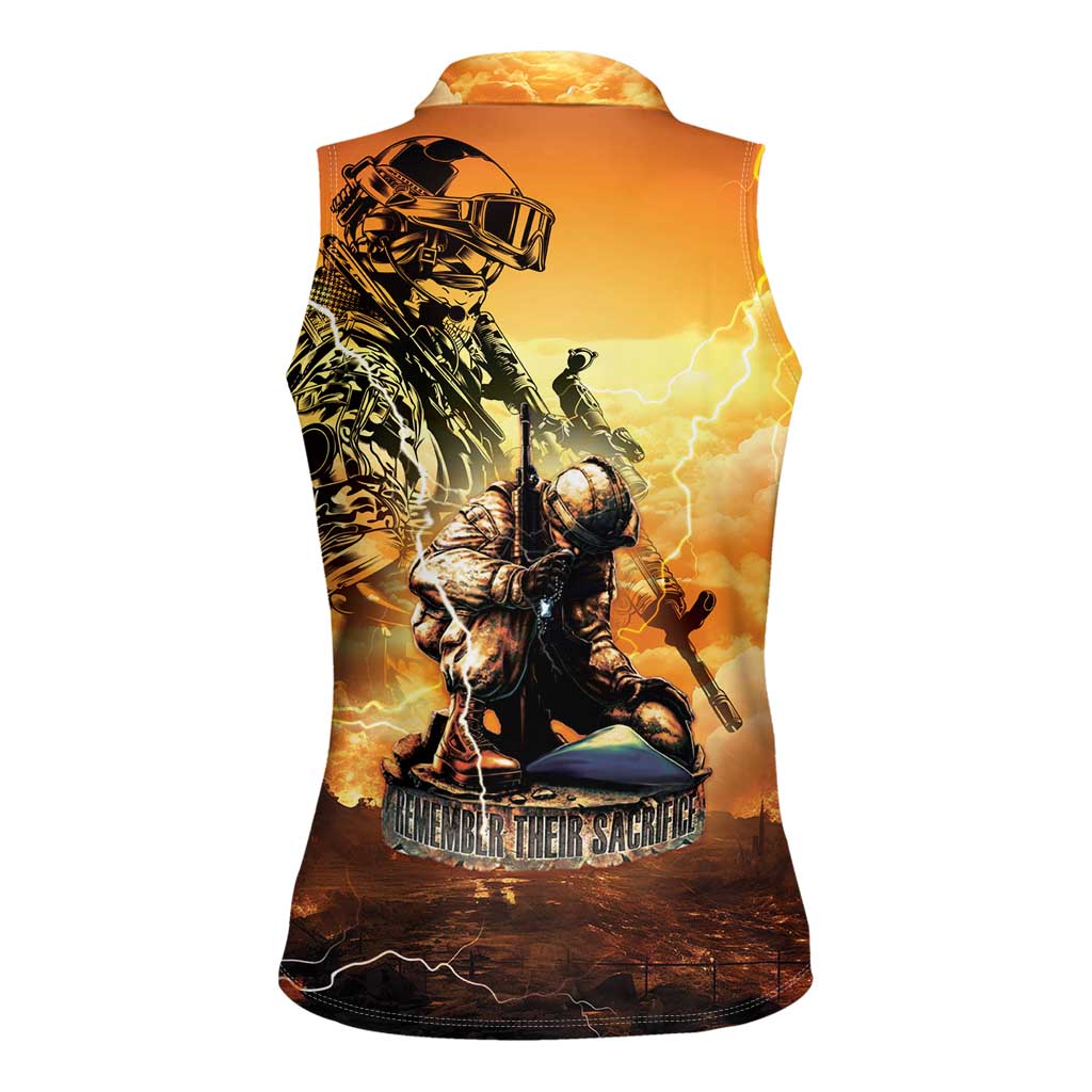 Hawaii Memorial Day Women Sleeveless Polo Shirt Remember Their Sacrifice