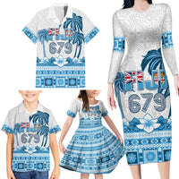 Fiji 679 Constitution Day Family Matching Long Sleeve Bodycon Dress and Hawaiian Shirt Fijian Tapa Pattern LT05 - Polynesian Pride