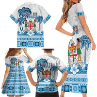 Fiji 679 Constitution Day Family Matching Short Sleeve Bodycon Dress and Hawaiian Shirt Fijian Tapa Pattern LT05 - Polynesian Pride