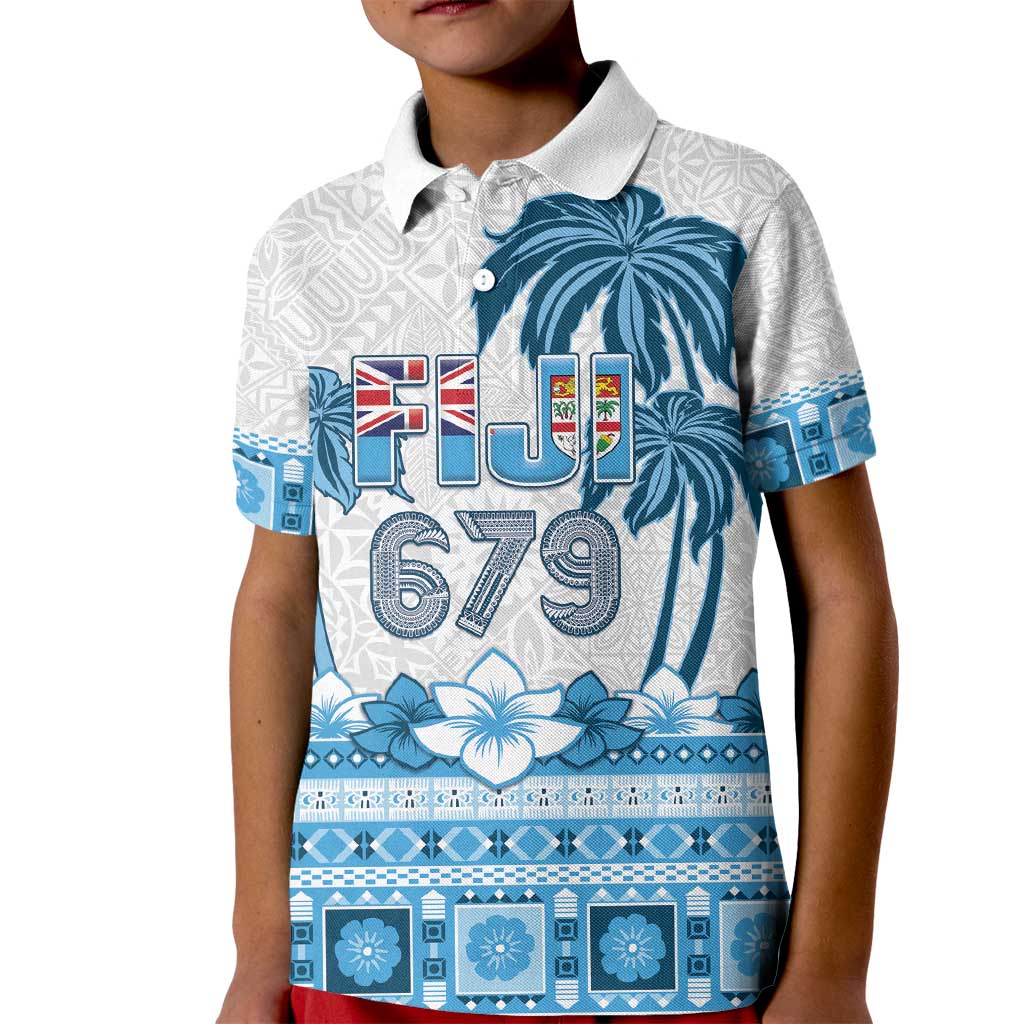 Fiji 679 Constitution Day Kid Polo Shirt Fijian Tapa Pattern