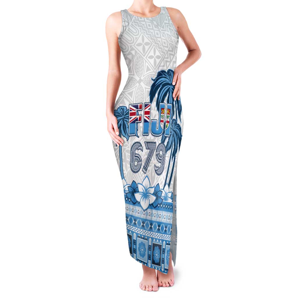 Fiji 679 Constitution Day Tank Maxi Dress Fijian Tapa Pattern