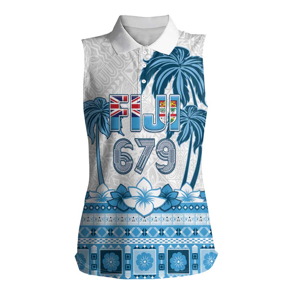 Fiji 679 Constitution Day Women Sleeveless Polo Shirt Fijian Tapa Pattern