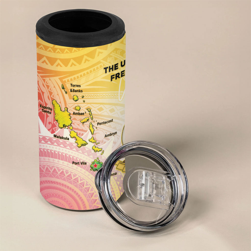 Vanuatu Independence Day 4 in 1 Can Cooler Tumbler The Untouched Paradise LT05 - Polynesian Pride