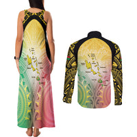 Vanuatu Independence Day Couples Matching Tank Maxi Dress and Long Sleeve Button Shirt The Untouched Paradise