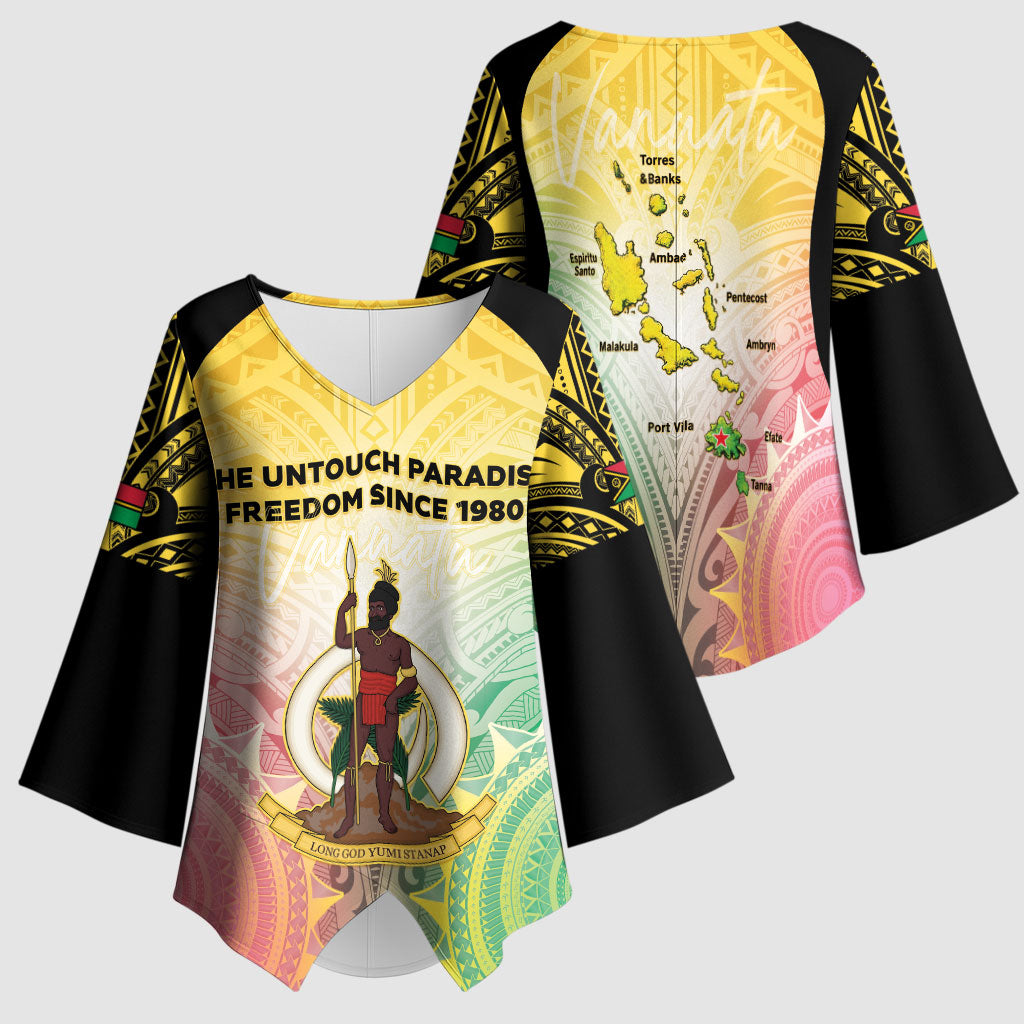 Vanuatu Independence Day Kimono Sleeve Blouse The Untouched Paradise