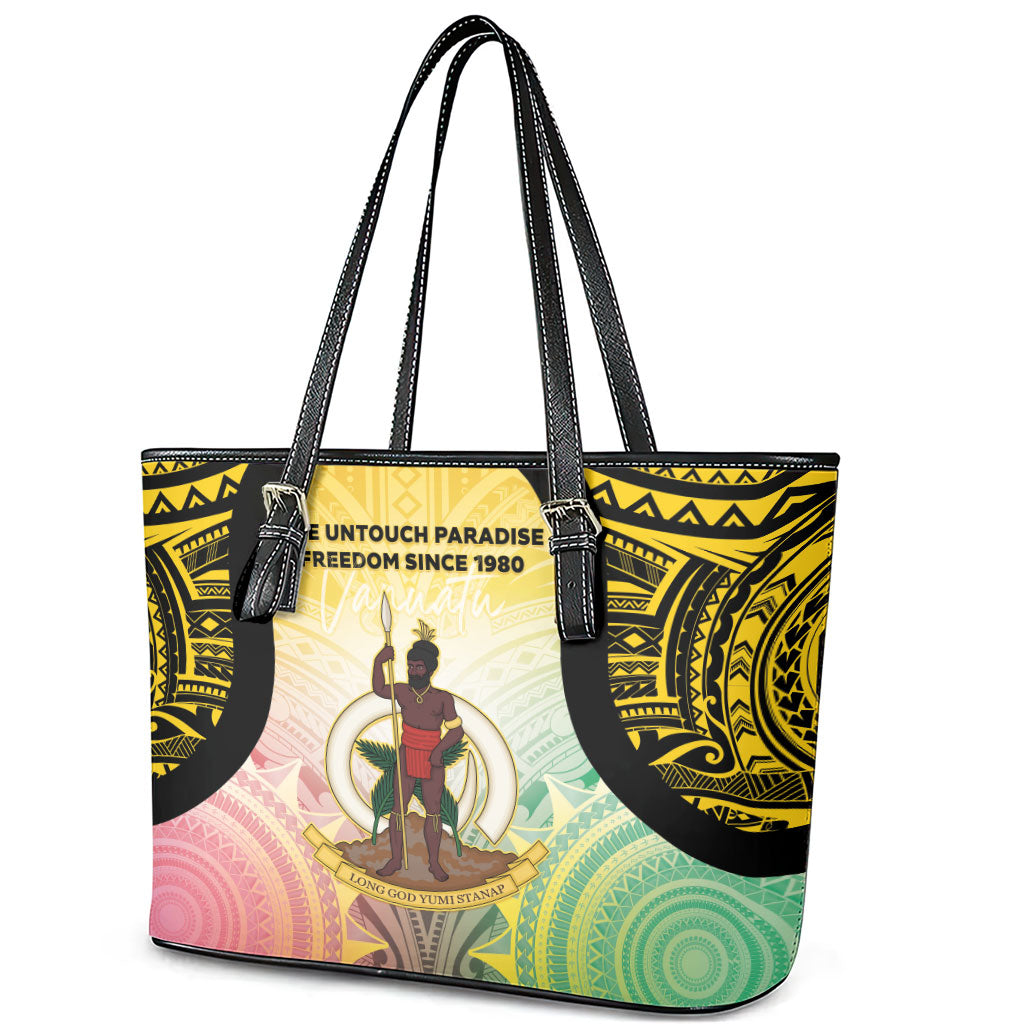 Vanuatu Independence Day Leather Tote Bag The Untouched Paradise
