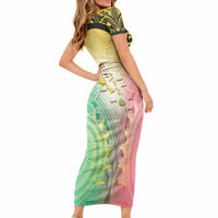 Vanuatu Independence Day Short Sleeve Bodycon Dress The Untouched Paradise LT05 - Polynesian Pride