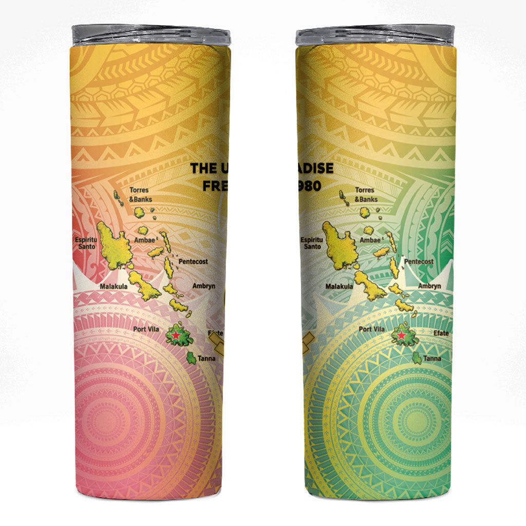 Vanuatu Independence Day Skinny Tumbler The Untouched Paradise LT05 Colorful - Polynesian Pride