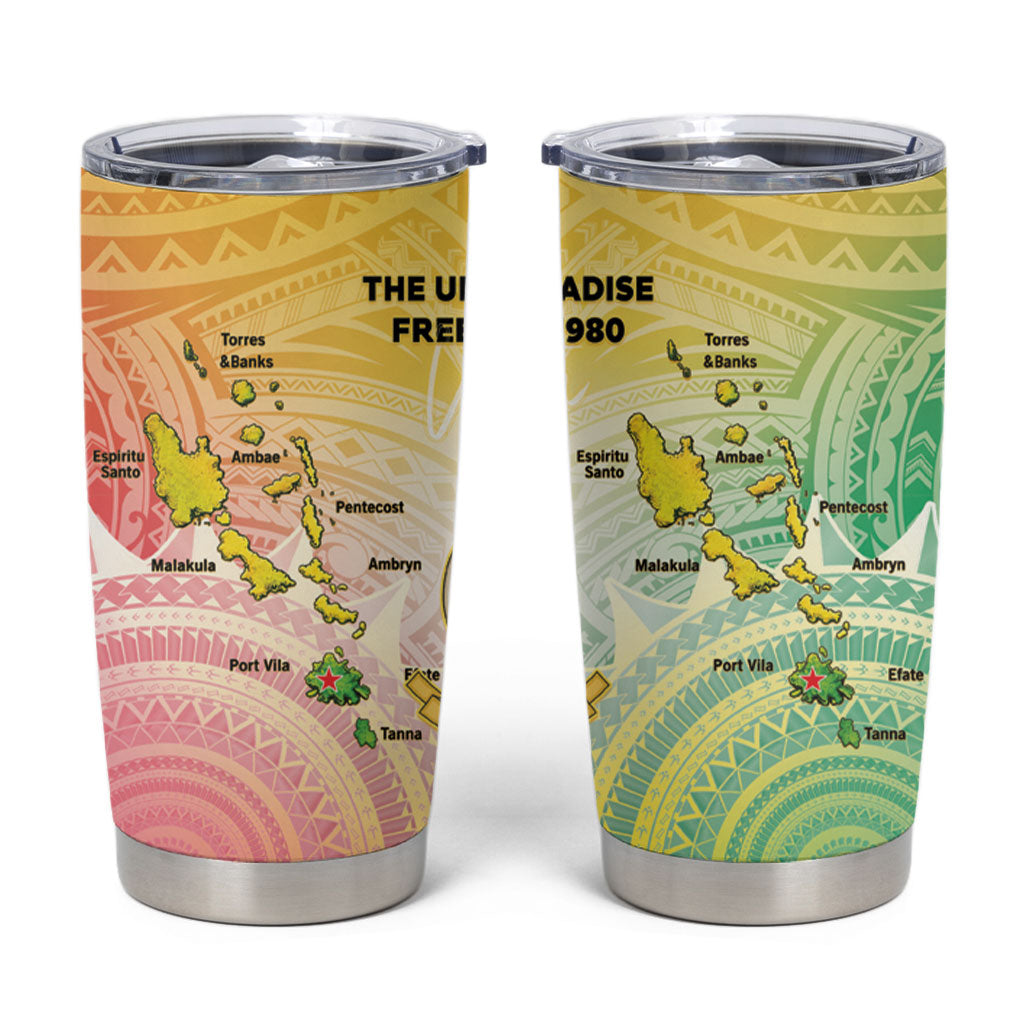 Vanuatu Independence Day Tumbler Cup The Untouched Paradise LT05 Colorful - Polynesian Pride