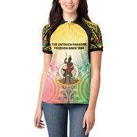 Vanuatu Independence Day Women Polo Shirt The Untouched Paradise LT05 - Polynesian Pride