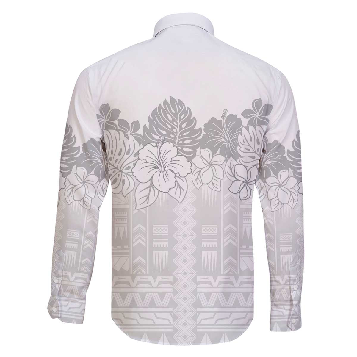 Samoa Lotu Tamaiti Family Matching Off The Shoulder Long Sleeve Dress and Hawaiian Shirt White Sunday Polynesian Pattern With Tropical Flowers LT05 - Polynesian Pride