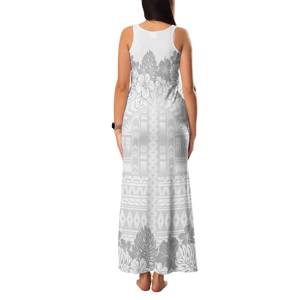 Samoa Lotu Tamaiti Family Matching Tank Maxi Dress and Hawaiian Shirt White Sunday Polynesian Pattern With Tropical Flowers LT05 - Polynesian Pride