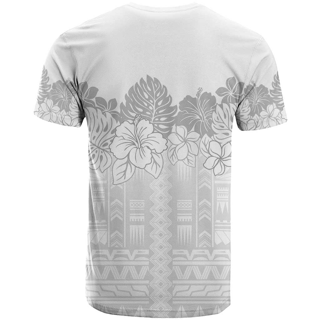 Samoa Lotu Tamaiti T Shirt White Sunday Polynesian Pattern With Tropical Flowers