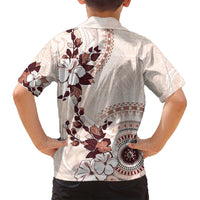 Bula Fiji Language Week Family Matching Off Shoulder Maxi Dress and Hawaiian Shirt Fijian Tapa Pattern With Tagimoucia Flower LT05 - Polynesian Pride