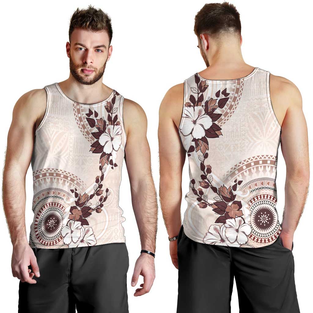 Bula Fiji Language Week Men Tank Top Fijian Tapa Pattern With Tagimoucia Flower