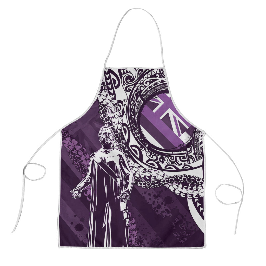 Hawaii Queen Liliuokalani Apron Hawaiian Maile Lei Flag Style LT05 Purple - Polynesian Pride