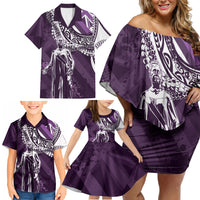Hawaii Queen Liliuokalani Family Matching Off Shoulder Short Dress and Hawaiian Shirt Hawaiian Maile Lei Flag Style LT05 - Polynesian Pride