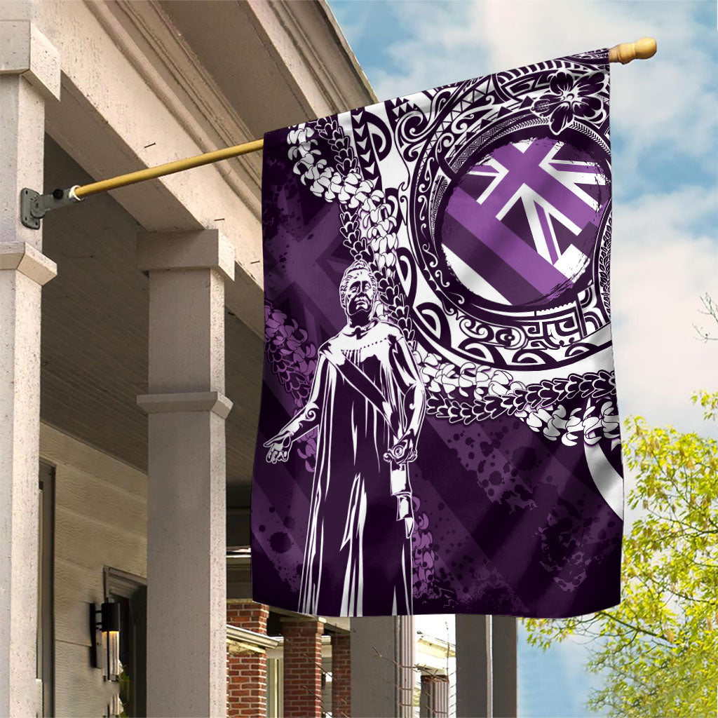 Hawaii Queen Liliuokalani Garden Flag Hawaiian Maile Lei Flag Style LT05 House Flag Purple - Polynesian Pride