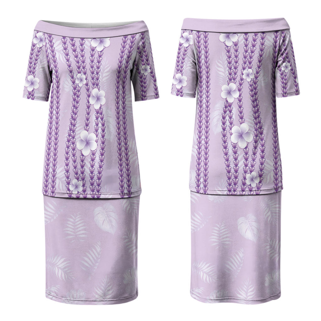 Hawaii Queen Liliuokalani Couples Matching Puletasi and Hawaiian Shirt Lavender Lei Pua Kalaunu LT05 - Polynesian Pride