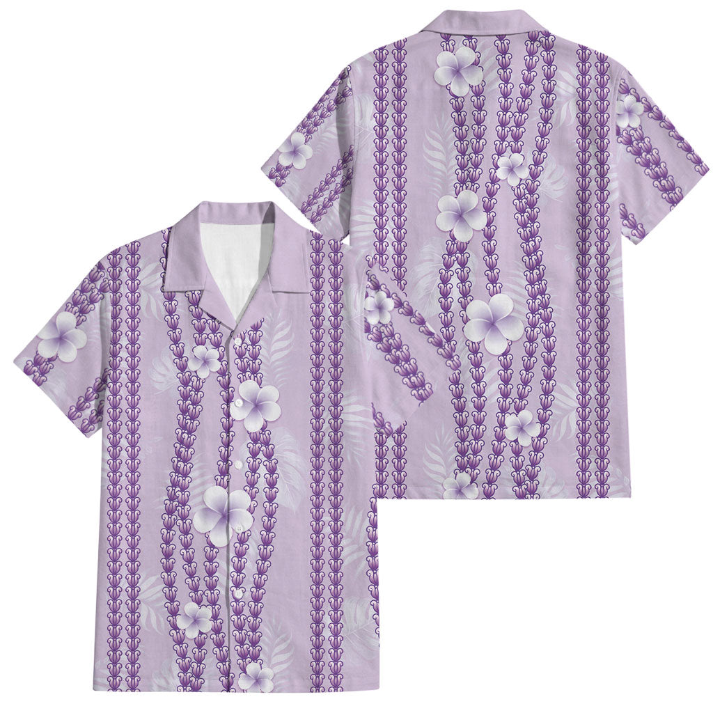 Hawaii Queen Liliuokalani Family Matching Mermaid Dress and Hawaiian Shirt Lavender Lei Pua Kalaunu LT05 Dad's Shirt - Short Sleeve Lavender - Polynesian Pride