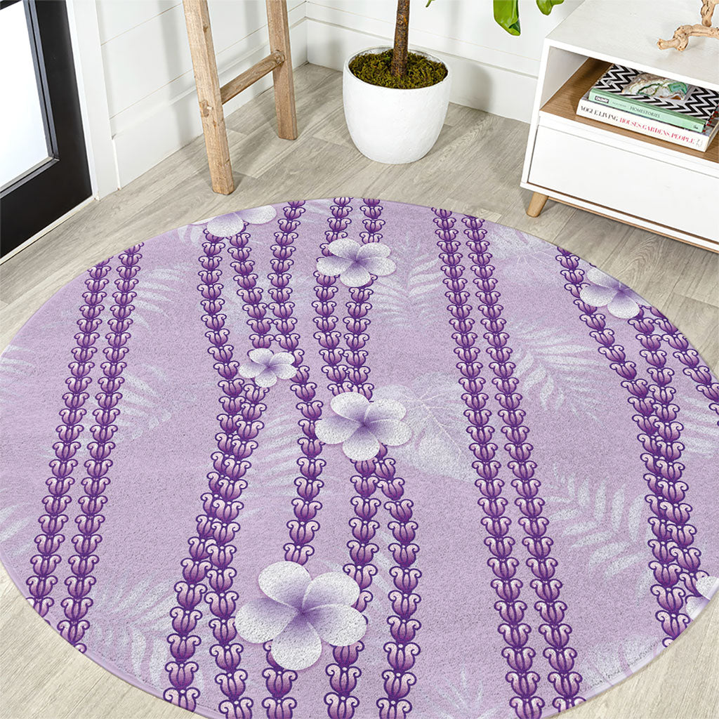 Hawaii Queen Liliuokalani Round Carpet Lavender Lei Pua Kalaunu