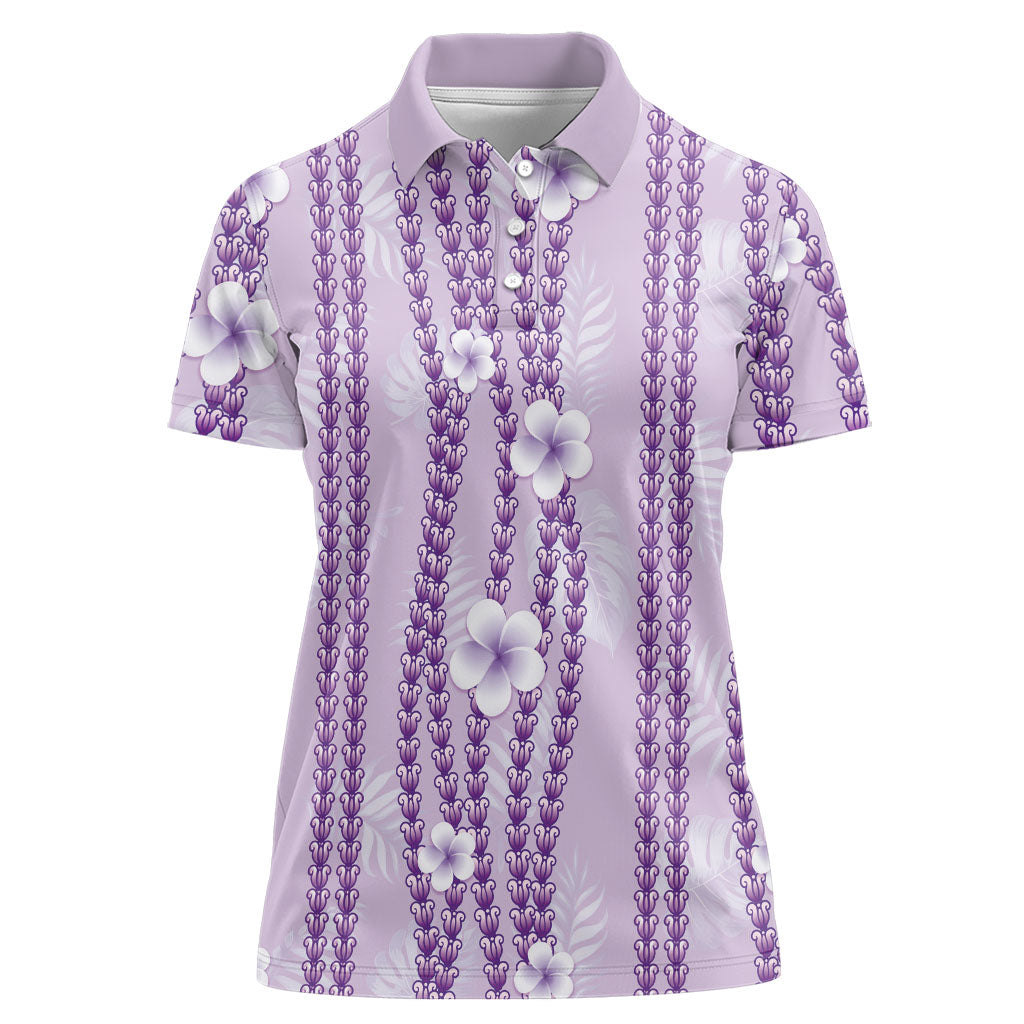 Hawaii Queen Liliuokalani Women Polo Shirt Lavender Lei Pua Kalaunu