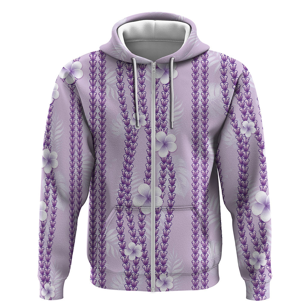 Hawaii Queen Liliuokalani Zip Hoodie Lavender Lei Pua Kalaunu LT05 Zip Hoodie Lavender - Polynesian Pride