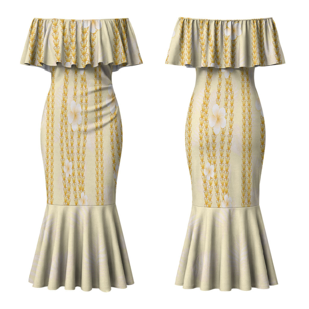 Hawaii Queen Liliuokalani Couples Matching Mermaid Dress and Hawaiian Shirt Gold Lei Pua Kalaunu LT05 - Polynesian Pride