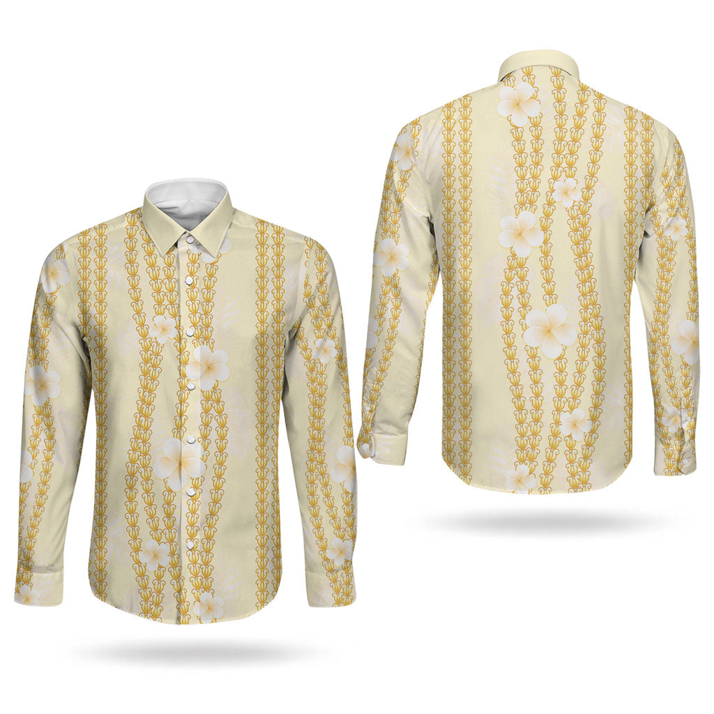 Hawaii Queen Liliuokalani Couples Matching Off Shoulder Short Dress and Long Sleeve Button Shirt Gold Lei Pua Kalaunu LT05 - Polynesian Pride