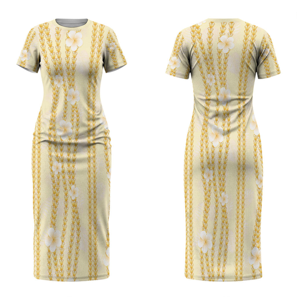 Hawaii Queen Liliuokalani Couples Matching Short Sleeve Bodycon Dress and Hawaiian Shirt Gold Lei Pua Kalaunu LT05 - Polynesian Pride