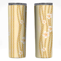 Hawaii Queen Liliuokalani Skinny Tumbler Gold Lei Pua Kalaunu LT05 Gold - Polynesian Pride