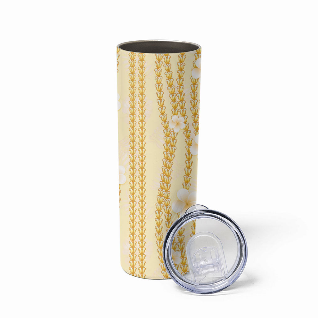 Hawaii Queen Liliuokalani Skinny Tumbler Gold Lei Pua Kalaunu LT05 - Polynesian Pride