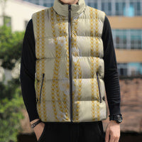 Hawaii Queen Liliuokalani Sleeveless Puffer Jacket Gold Lei Pua Kalaunu LT05 - Polynesian Pride