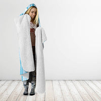 Hawaii Queen Liliuokalani Hooded Blanket Blue Lei Pua Kalaunu LT05 - Polynesian Pride